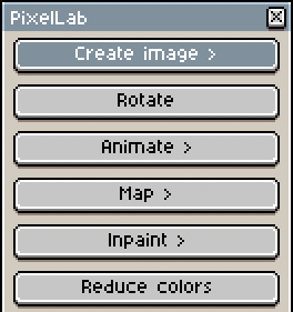 the PixelLab menu