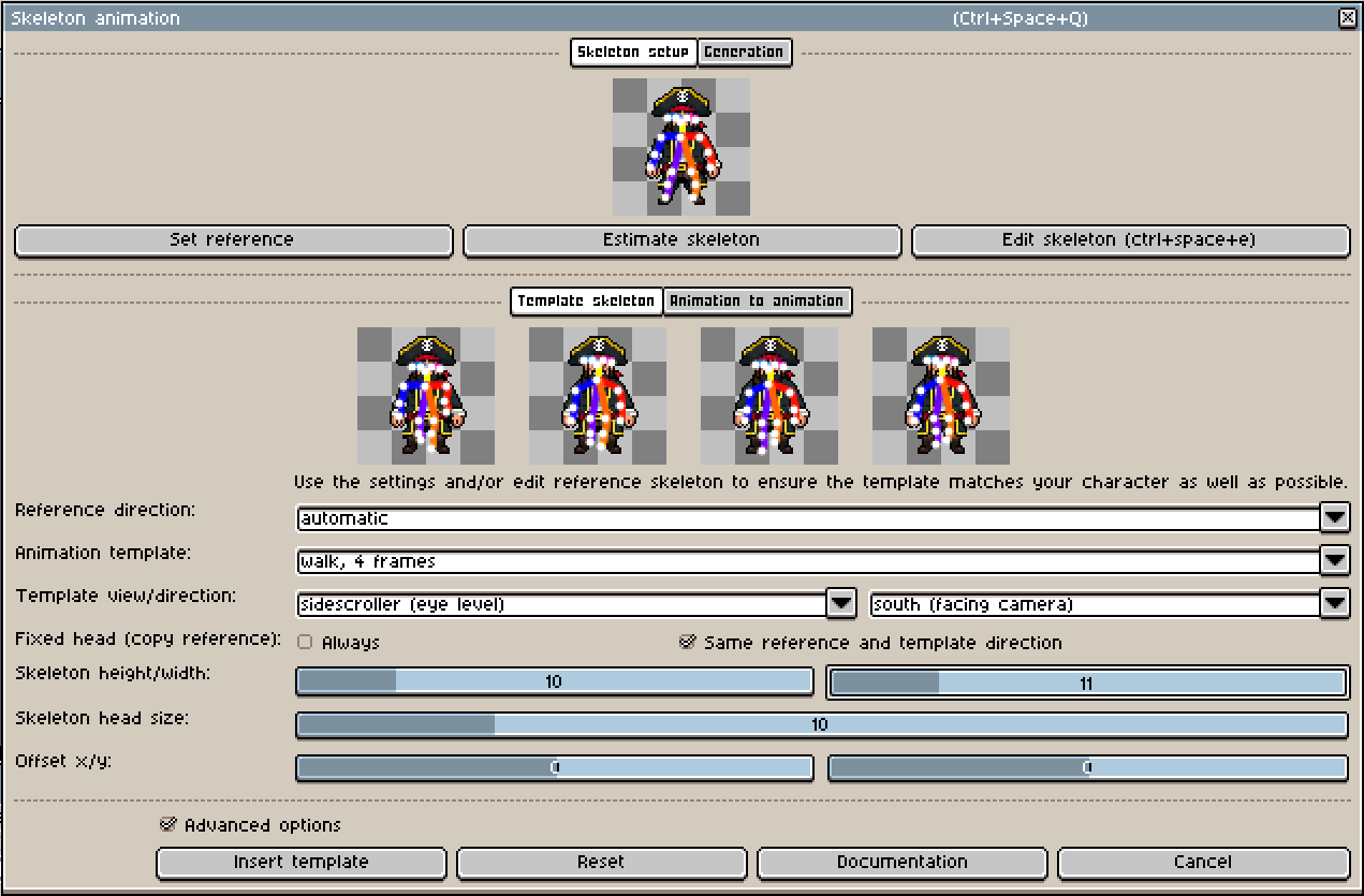 create skeleton from template
